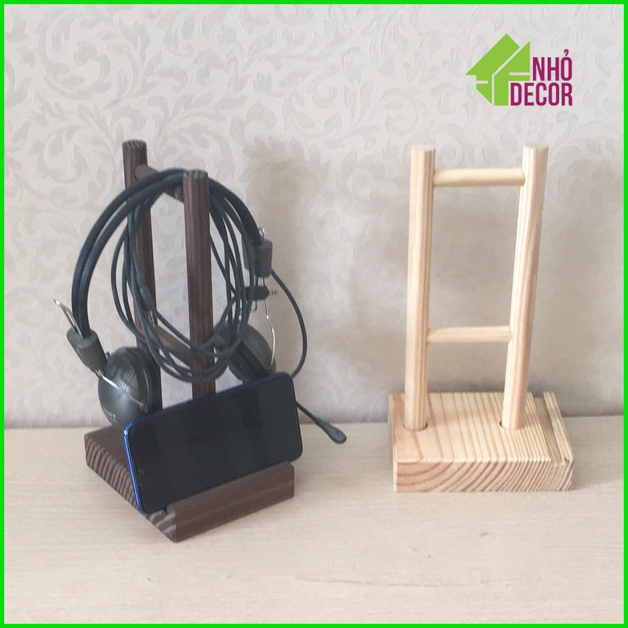 Giá Treo Tai Nghe, HeadPhone bằng gỗ thông Mỹ tự nhiên 100%