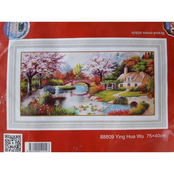 Tranh thêu chữ thập phong cảnh 88809 (KT: 75 x 40 cm)