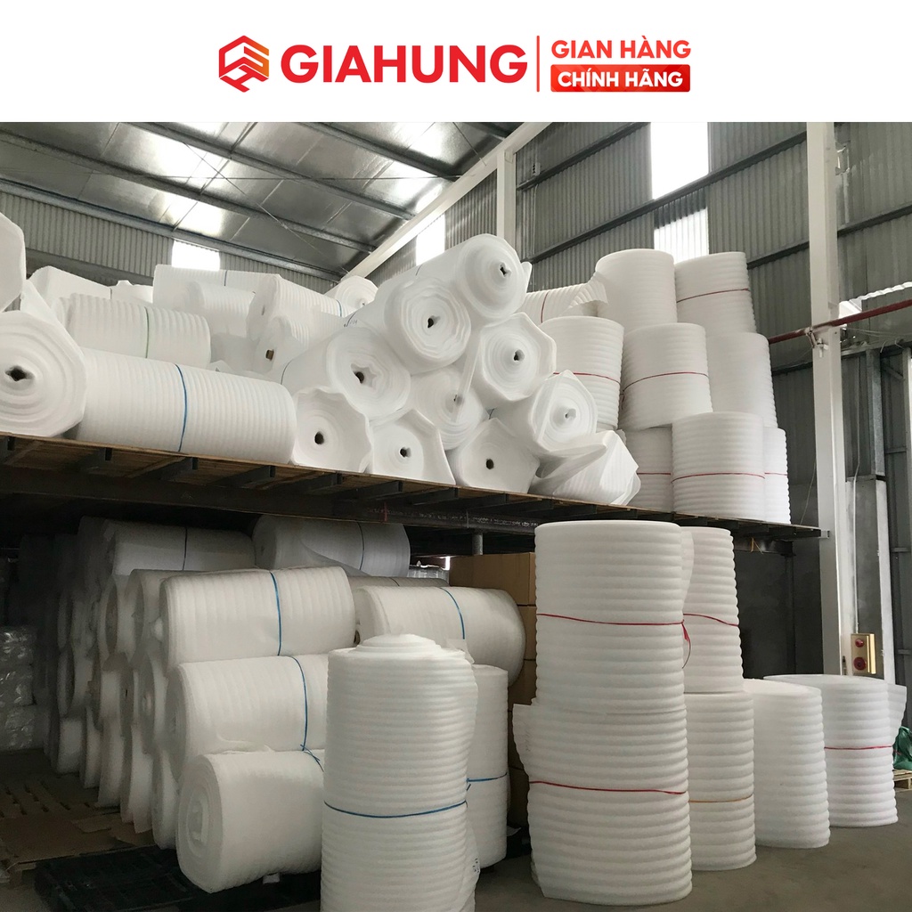 Mút xốp bọc đồ Pe Foam giảm chấn, chống sốc bảo vệ hàng hóa kích thước 7mm x1m X 50m - GIAHUNGPRO