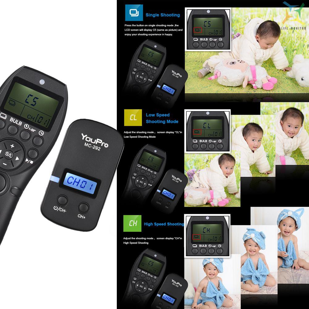 Remote điều khiển không dây màn hình LCD MC-292 E3 2.4G cho máy ảnh Canon 80D 760D 750D