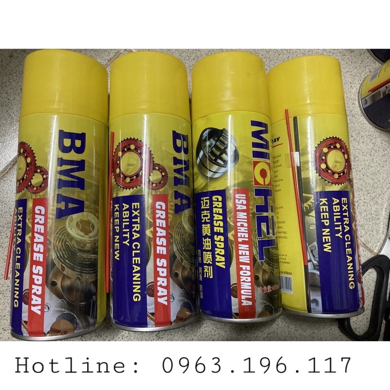 Dưỡng sên ĐỘ BÁM CAO dạng xịt MICHEL 450ML ít văng bám dính tốt