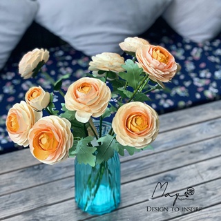 Hoa Giả Handmade Bằng Giấy Trang Trí - Hoa Mao Lương MAYPAPERFLOWER Cành Dài 45cm, Quà Tặng Người Yêu, Sinh Nhật