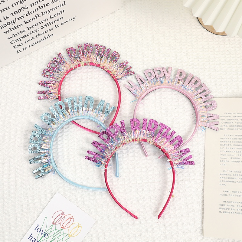 Băng Đô Hình Nón Sinh Nhật Đính Sequin Lấp Lánh