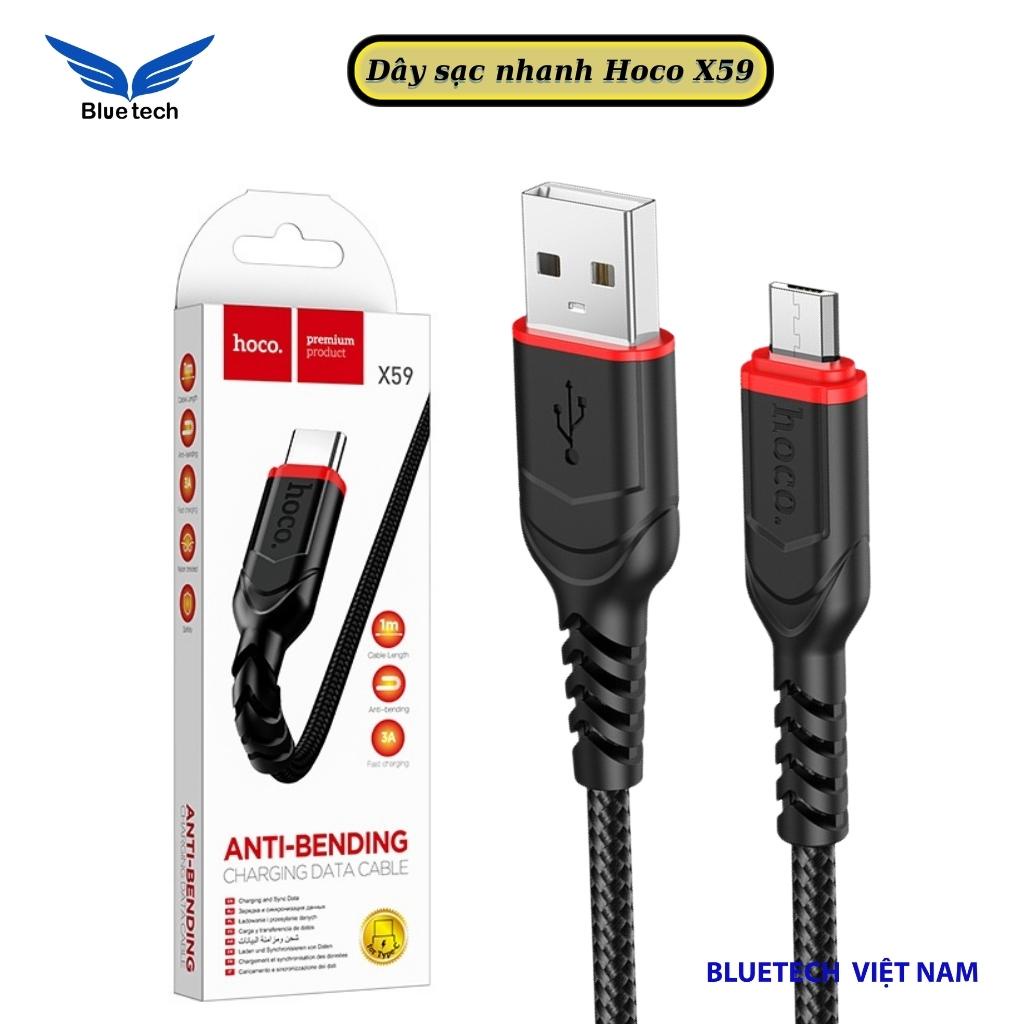 Dây sạc nhanh Hoco X59 dây dù sợi to siêu bền, Dây cáp truyền tải dữ liệu dài 1m các dòng điện thoại - Bluetech