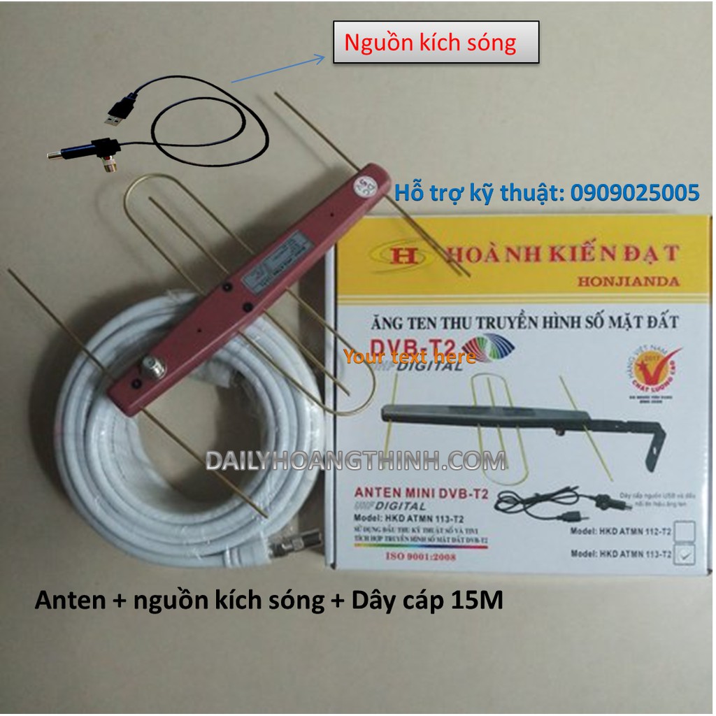Ang ten DVB T2 113  thu sóng trong nhà - Dành cho Tivi Tích hợp DVB T2