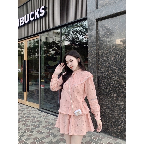 Set tiểu thư tay dài chất xô Hàn mịn mát