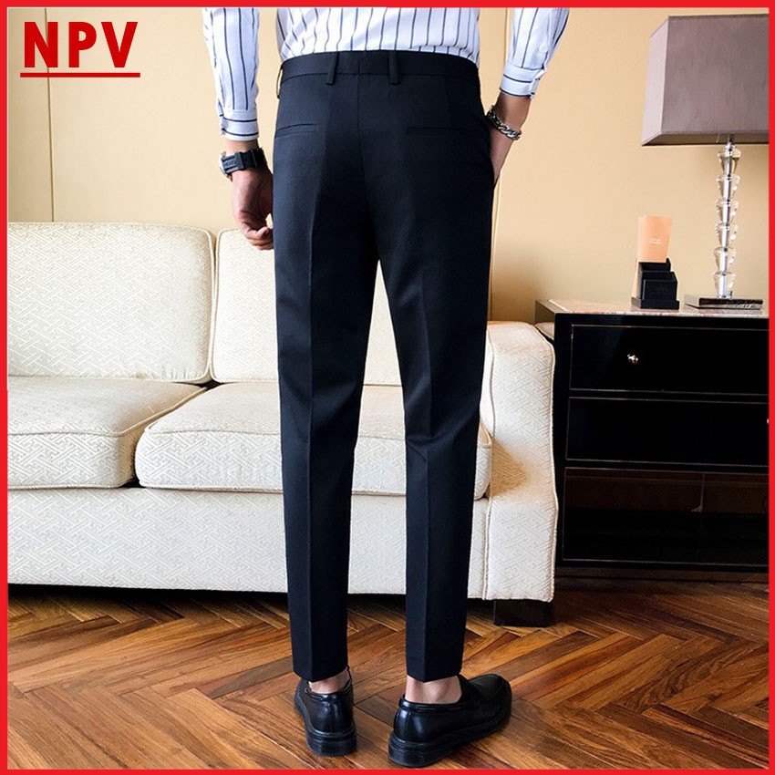 Quần âu nam ống côn NPV vải lụa co giãn,quần tây nam không nhăn,không xù,4 màu | BigBuy360 - bigbuy360.vn
