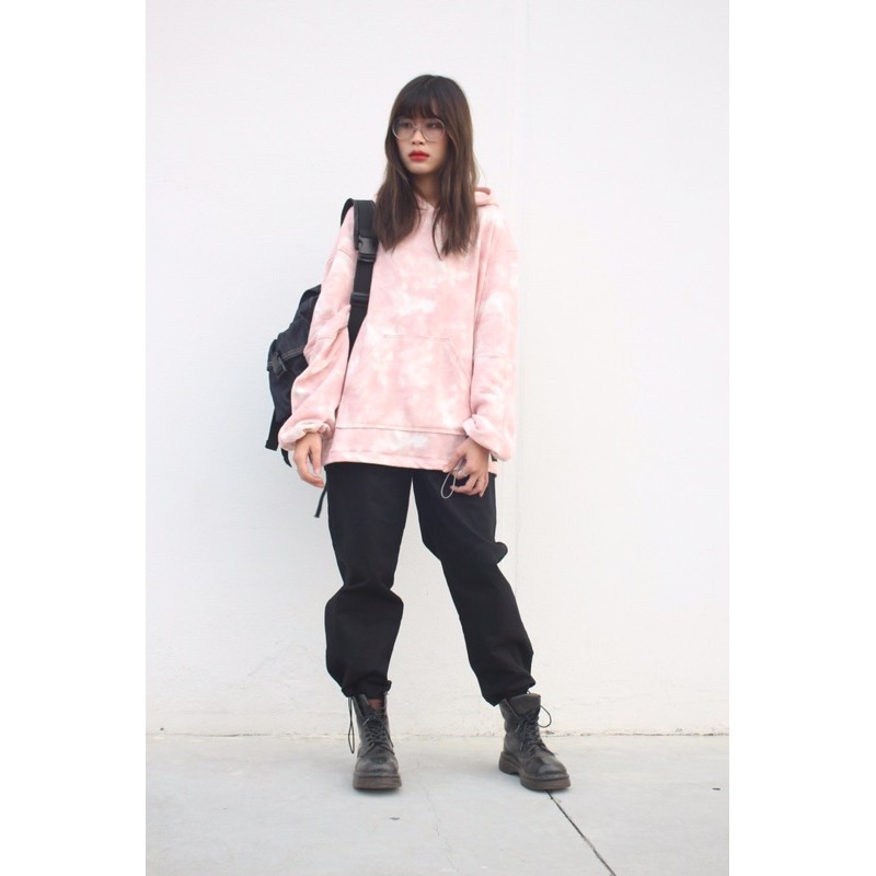Áo Hoddie Hồng loang Design and handmade by Drimwe