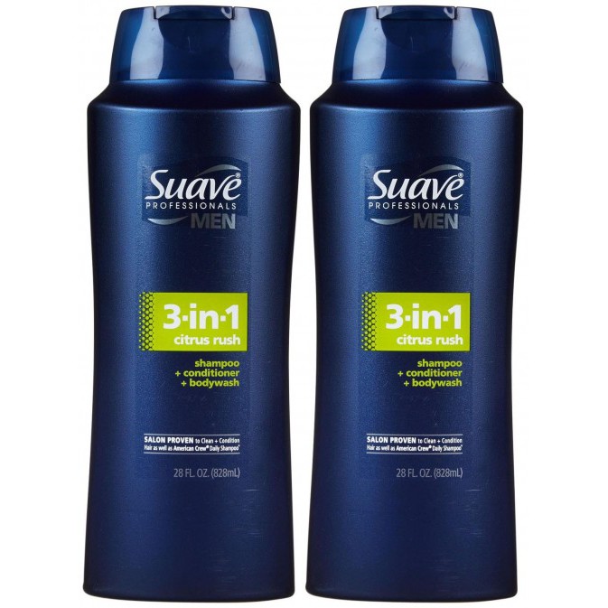 [Dầu Gội Nam] Dầu Gội xã- Sữa tắm Suave Men 3-IN-1- 828ml.