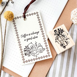 Con Dấu Gỗ Hình Mèo Dễ Thương