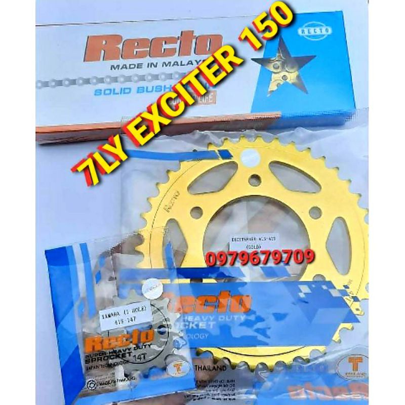 NHÔNG SÊN DĨA 7LY VÀNG EXCITER 150 DĨA 42T 43T NHÔNG 14T 15T 16T