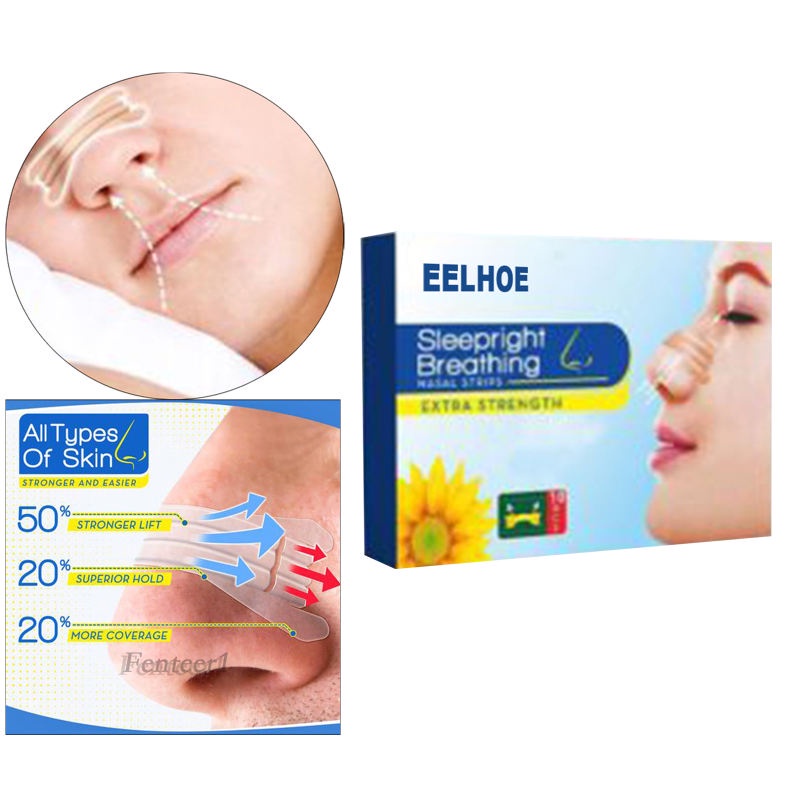 [Hàng mới về] Hộp 10 miếng dán mũi chống ngáy hiệu quả an toàn