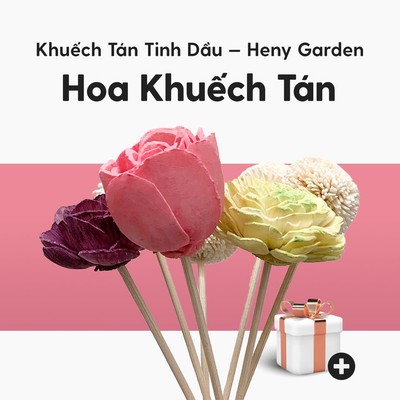 Que Khuếch Tán Tinh Dầu Hình Hoa Gỗ Làm Thơm Phòng Heny Garden, Thay Thế Máy Khuếch Tán và Đèn Xông