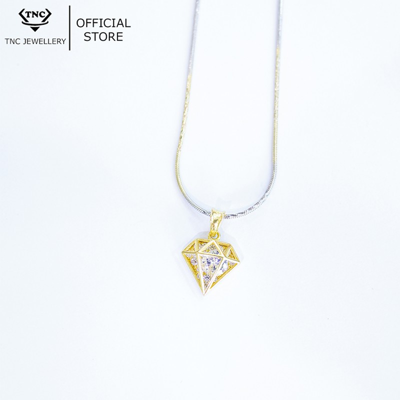 Dây chuyền bạc xi vàng đẹp sang trọng cho nữ - Trang sức TNC Jewellery