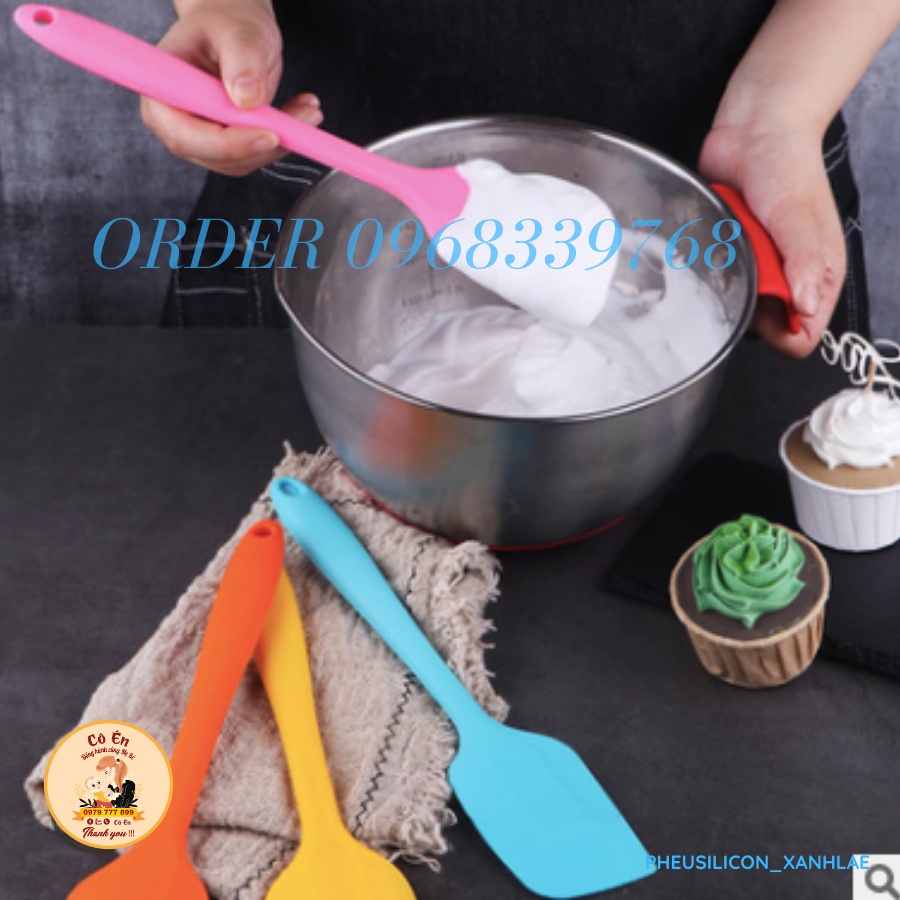 Muỗng Silicon trộn bột làm bánh, thìa trộn bột, thìa vét bột, phới trộn bột
