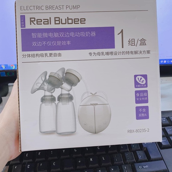 Máy hút sữa điện đôi Real Bubee [ Có chế độ massa kích sữa,điều chỉnh tăng giảm áp lực]