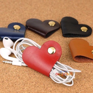 Phụ kiện quấn gọn dây cáp sạc USB / tai nghe da THẬT kiểu và màu ngẫu nhiên