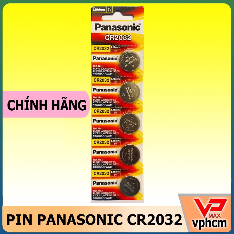 Pin tiểu Cmos Vỉ 5 Pin nút áo Panasonic Maxell CR 2025 CR 2032 Lithium 3V cho điều khiển từ xa, chìa khoá điện tử...