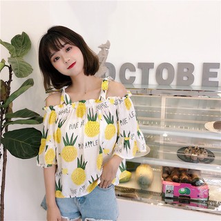 Áo hoa kiểu vai thắt nơ