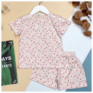 Bộ cotton giấy bé gái thương hiệu Liti baby. Chất liệu cotton giấy Hàn rất đẹp. Vải mềm, thoáng, đanh. Size 1-6