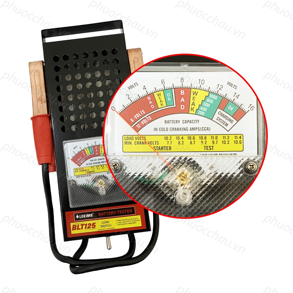 Thiết bị kiểm tra bình ắc quy LEKIMA BLT125 xe máy, ô tô , máy kiểm tra bình ắc quy lên đến 200Ah, nhanh chóng, tiện lợi