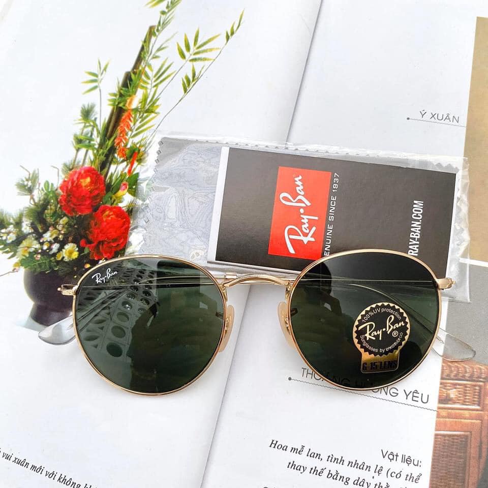 Kính mát nữ chính hãng Rayban Classic Round mắt tròn gọng vàng mã RB3447 - Size 53mm