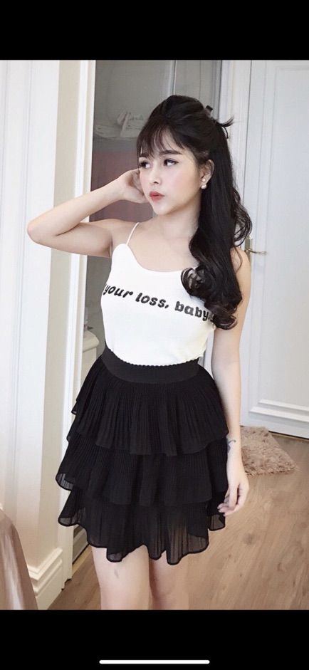 CHÂN VÁY XOÈ 3 TẦNG QUẢNG CHÂU MS13525