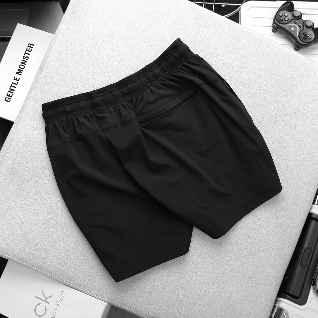 Quần short thể thao gym bigsize nam xuất khẩu vải gió 3 túi khóa cạp chun STT - HM - 018