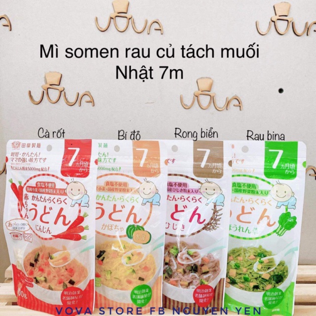 Mì Udon, Somen rau củ tách muối Nhật cho bé ăn dặm 2022