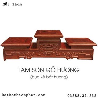 Đế Tam Cấp Gỗ Hương Mặt 14cm Loại 1 Rất Đẹp