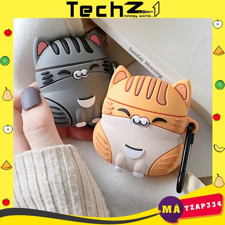 Case Airpods hình con mèo - Vỏ ốp bảo vệ tay nghe không dây cho Airpods 1/2/3/Pro - Mã TZAP334