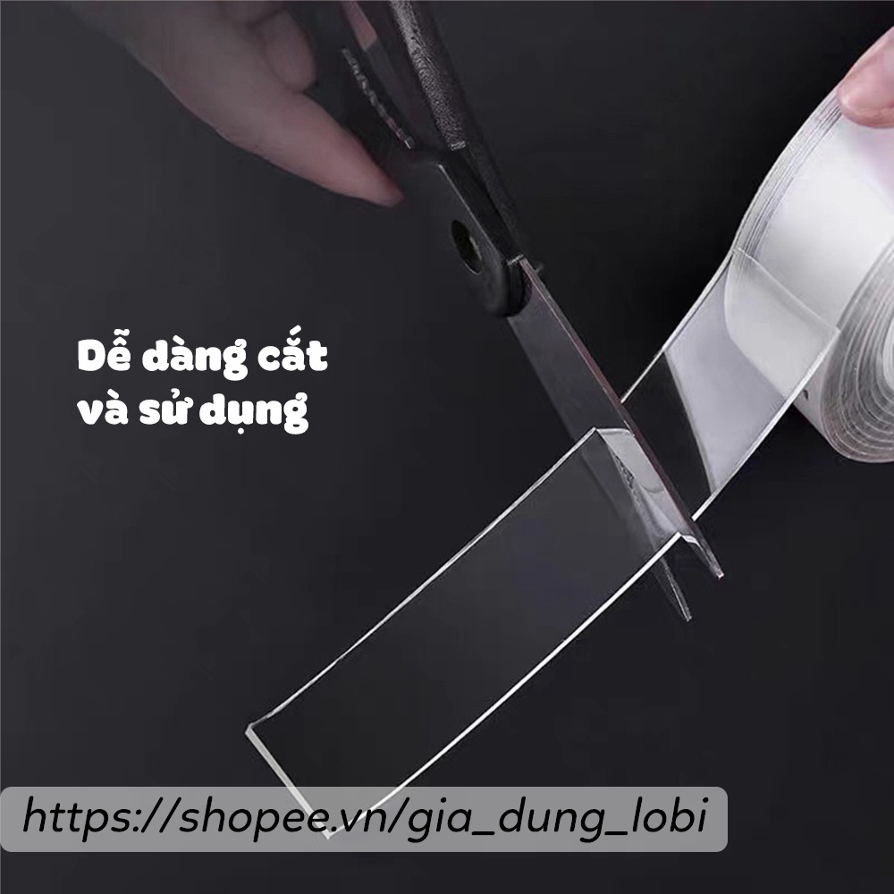 Băng dính 2 mặt trong suốt chịu tải cao chống thấm nước ( cuộn rộng 2 cm dài 3/5 mét)