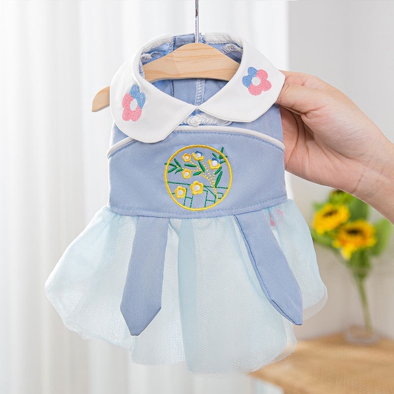 Áo cho thu cưng - Váy ren thêu hoa kiểu dáng cổ trang cho các boss thích sự nhẹ nhàng
