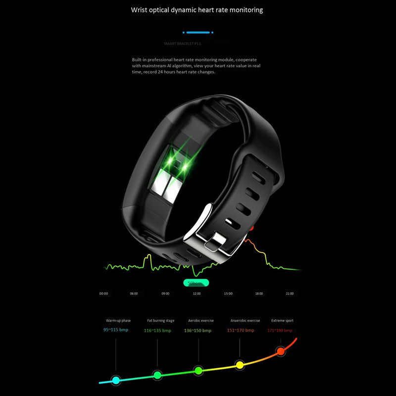 Vòng Đeo Tay Thông Minh P11 Chống Nước Ip67 Kết Nối Bluetooth