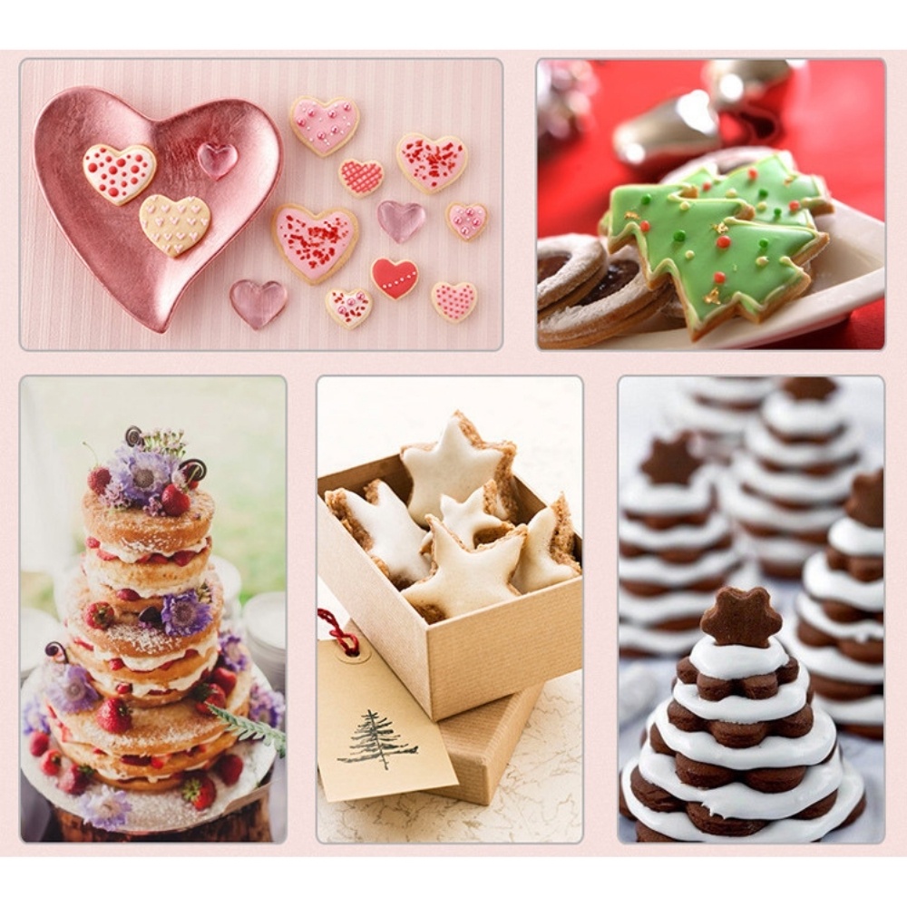 Khuôn Bánh Quy Cookies Bộ 6 Khuôn Nhấn Dụng Cụ Làm Bánh Cookie Cutter Nhựa Nhiều Mẫu Cao Cấp - QUYNHUA