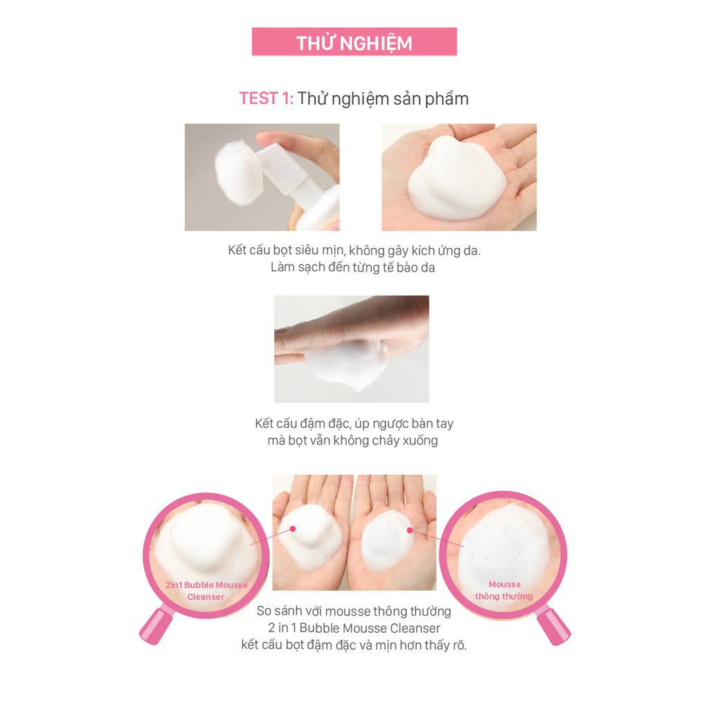 Shop Happy KIDS Sữa rửa mặt trắng da Cathy Doll Ready 2 White 2in1 Bubble Mousse Cleanser 120ml dạng bọt