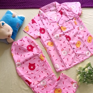 Set 3 Bộ pijama kate thái quần dài tay ngắn