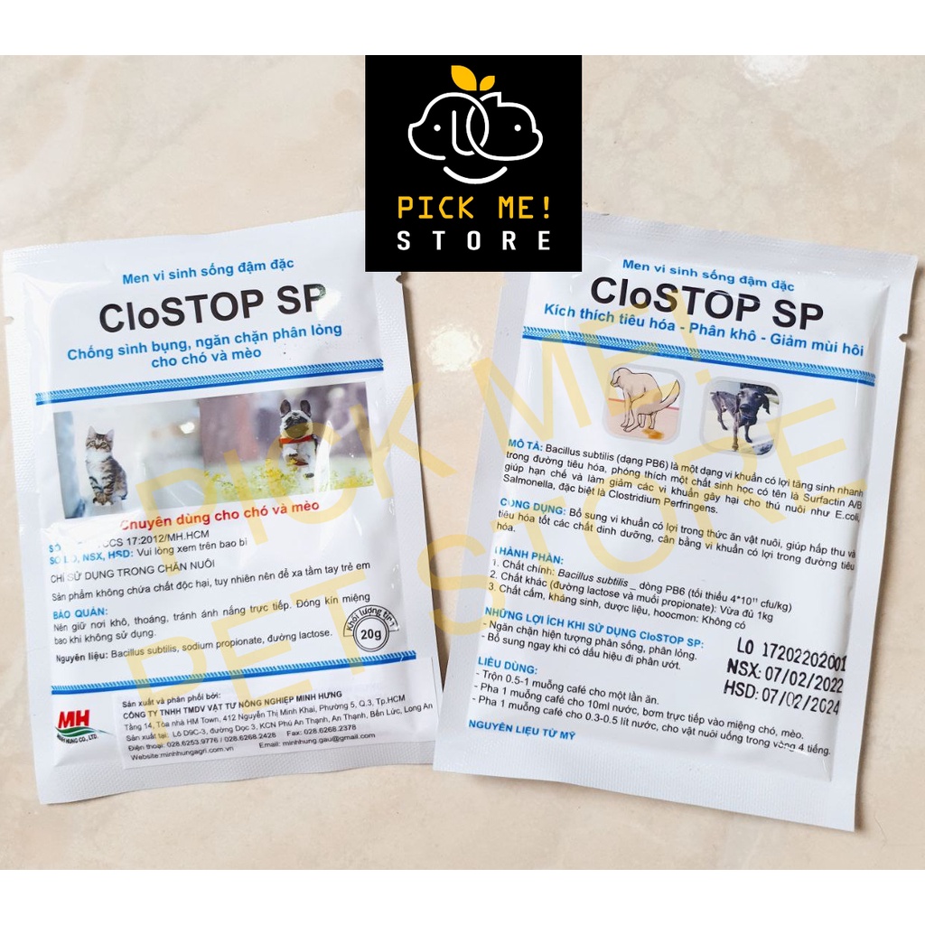 CloStop SP 20g Men Tiêu Hóa Vi Sinh Sống Đậm Đặc - Chuyên Dùng Cho Chó Mèo