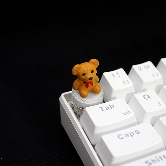 Keycap lẻ hình Gấu Teddy nhỏ siêu dễ thương( Keycap Artisan )