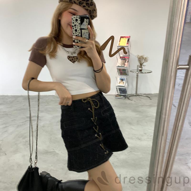 Áo Thun Tay Ngắn Cổ Thuyền In Họa Tiết Trái Tim / Da Báo Dễ Thương Cho Nữ