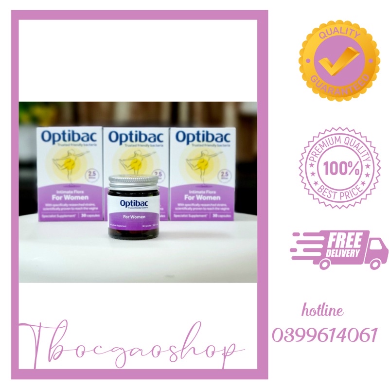 Men vi sinh Optibac Probiotics For Women UK optibac tím Anh đủ size 30