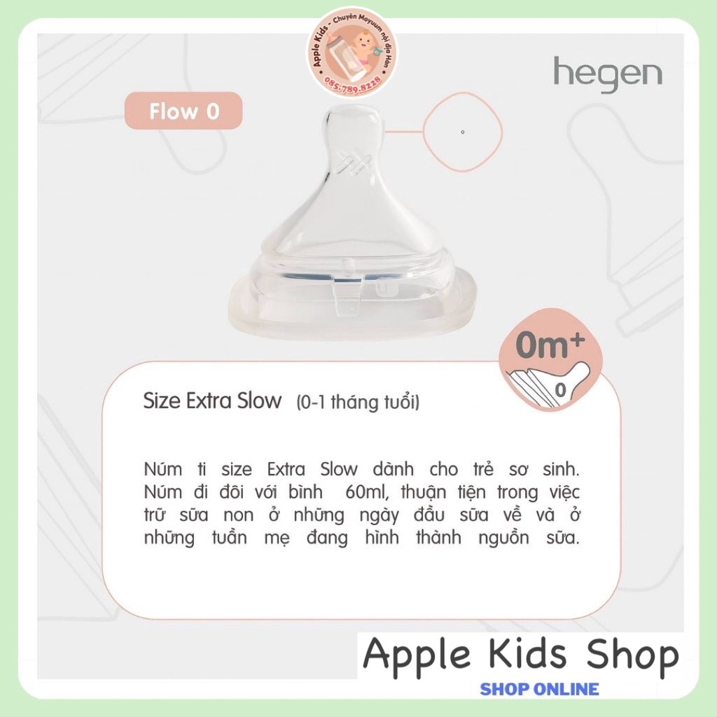 Núm ti thay thế bình Hegen số 0-1-2-3-Y cắt ( Cam kết chính hãng)