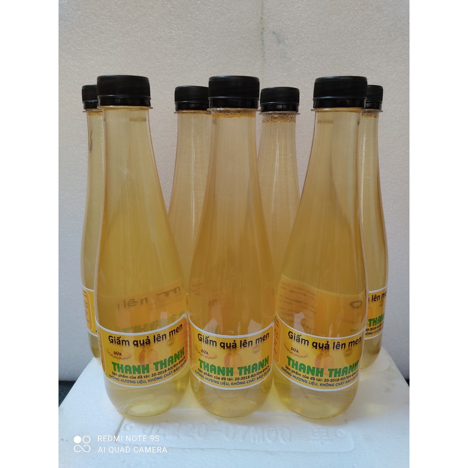 Giấm Dứa  Lên Men Tự Nhiên Thanh Thanh Chứa Giấm Cái, 500ml, Giàu Vitamin C, Hỗ Trợ Làm Đẹp Da, Giảm Mỡ Máu