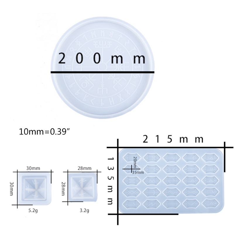 Sa 1 Bộ Khuôn Silicone Hình Tròn Làm Thẻ Biểu Tượng Chạy Bộ Bằng Epoxy Resin Epoxy Resin Để Bàn Trò Chơi Kho Báu Viking