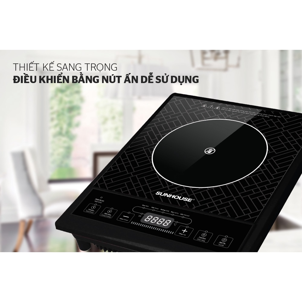 Bếp hồng ngoại cơ Sunhouse SHD6011, Công suất 200W, Điều khiển phím bấm, Tặng kèm 1 vỉ nướng, Bảo hành 12 tháng