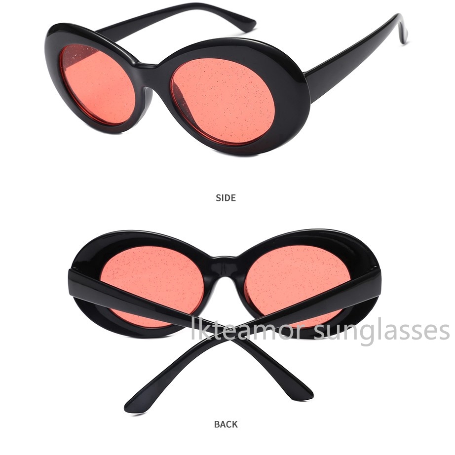 Kính mát hình oval lấp lánh cho nam và nữ