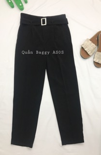 Quần baggy Asos nữ màu Đen