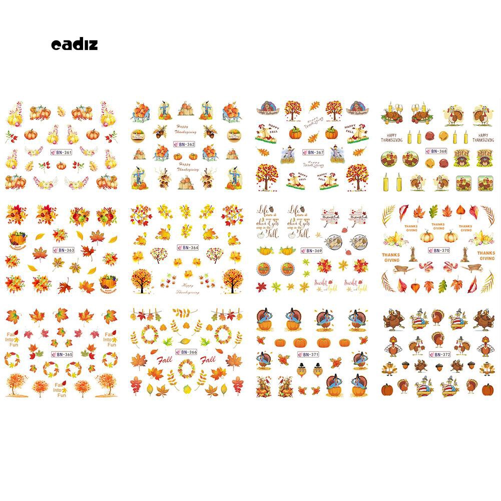 [Hàng mới về] 12 miếng dán trang trí móng tay nhiều kiểu dáng khác nhau