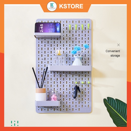 Bảng Pegboard giá treo dụng cụ và trang trí tường màu trắng