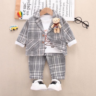 V503 - set đồ vest bé trai phong cách hàn quốc - màu xám